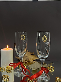 ŞAMPANYA KADEHİ YÜZÜK FİGÜRLÜ 2'Lİ