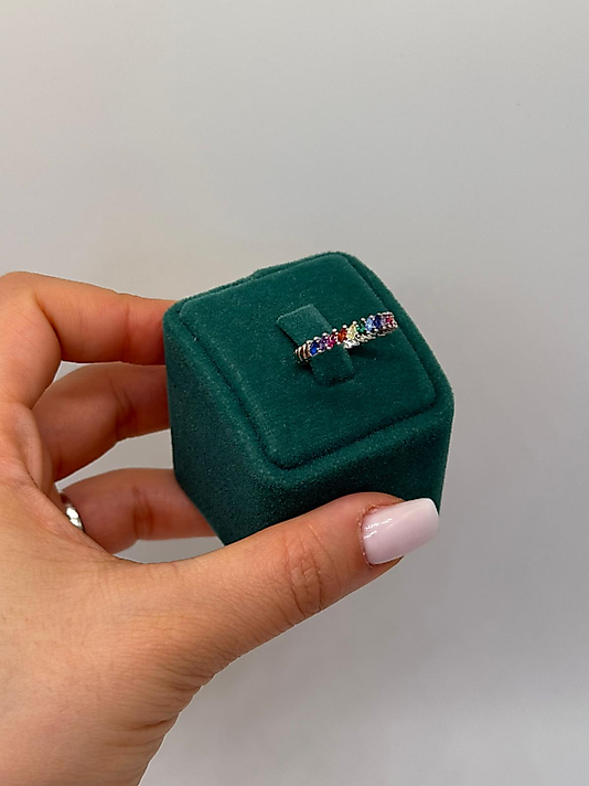 Xuping Renkli Taşlı Minimal Yüzük