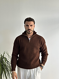 Ravello Brown Half Zip Triko Ürün Kodu: 5008