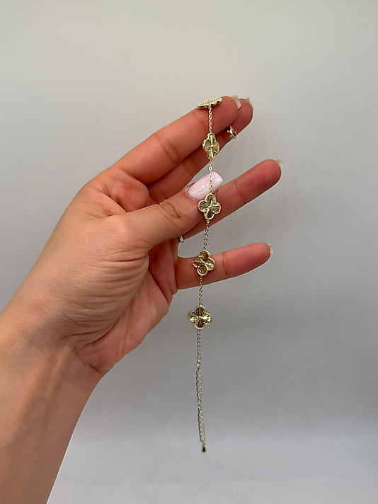 Xuping Altın Kaplama Küçük Yonca Figürlü Bileklik