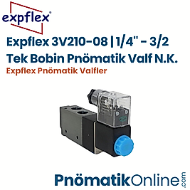 Expflex 3V210-08 | 1/4" - 3/2 Tek Bobin Pnömatik Valf N.K.