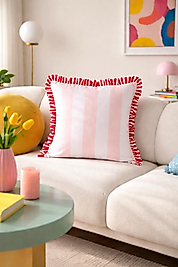 Renkli Çizgili Fırfırlı Kırlent