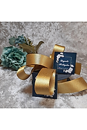 2.5 Cm Kurdele Saten Gold Simli Kurdale 20 Mt.