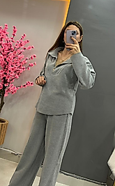 Gri Polo Yaka Eşofman Takımı