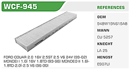 POLEN FİLTRESİ FORD COUAR 2.0 16V 2.5ST 2.5 V6 24V (99-02)  MONDEI I 1.6İ 16V 1.8TD (93-96) MONDEO II 1.6İ 1.8TD-2.0İ-2.5 V6 (96-00)