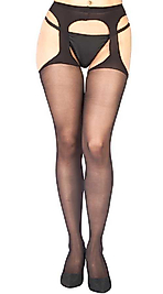 Siyah Özel Bölgesi Açık Fantazi Külotlu Çorap TM0367