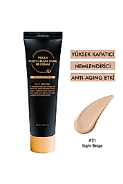 Pekah Siyah Salyangoz Müsini İçeren Canlandırıcı, Akne ve Yaşlanma Karşıtı No.21 Light Beige BB Krem 30 ml