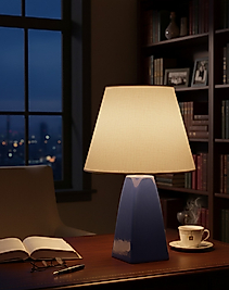 Üçgen Konik Lacivert Abajur AB013