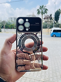 iPhone 15 Pro Max Lens Korumalı Telefon Kılıfı Gümüş