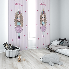 Minibabyrooms Kabarık Saçlı Prenses Temalı Fon Perde