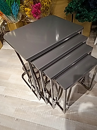 MERCAN MOBİLYA VE AKSESUAR, TEKERLEKLİ C SEHPA ,ANTRASİT - KROM DÖRTLÜ ,ZİGON SEHPA ,SERVİS SEHPASI , YAN SEHPA