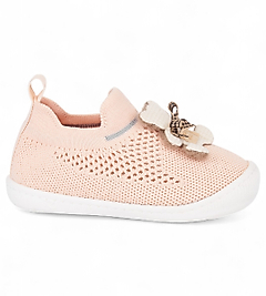 Lupita Unisex Bebek Ortopedik Taban Ayıcık Desenli Turuncu Bağcıksız İlk Adım Ayakkabısı&Sneaker