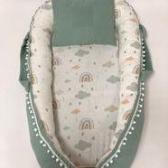Mint Yeşili / Bulut Desenli Babynest