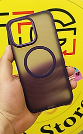 İphone 14 Pro Max Magsafe Mat Mor Telefon Kılıfı