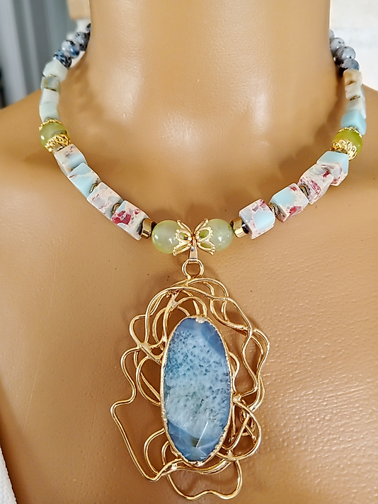 VARASİT VE AKİK KISA KOLYE