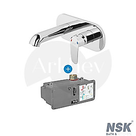NSK Lena PLus Ankastre Lavabo Bataryası - Krom / Smartbox İç Set Sıva Altı Grubu Dahil - ARKHEV0016