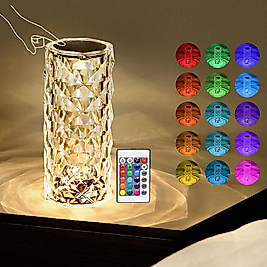 Masaüstü Kristal Led Renk Değiştiren Gece Lambası Uzaktan Kumandalı Ortam Işığı