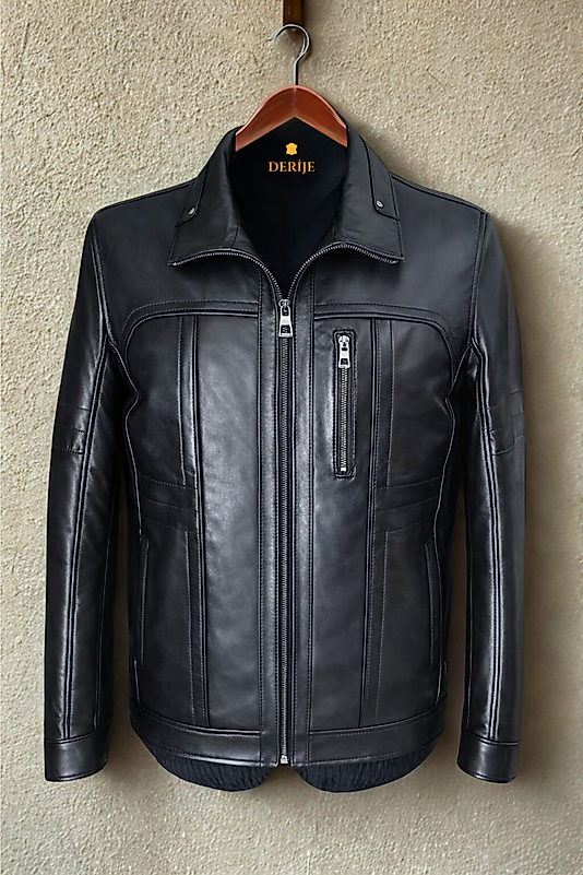 Mateo Hakiki Deri Erkek Siyah Ceket