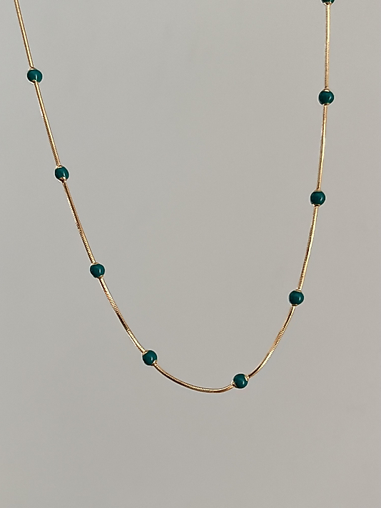 Xuping Rose-Gold Yeşil Dorika Kolye