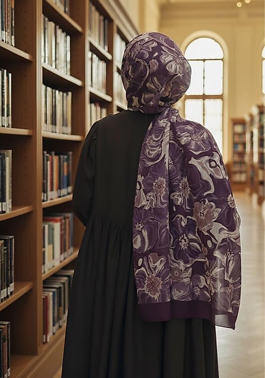 Mimoza Desen Soft Şal-Mor