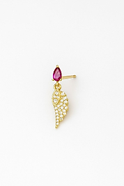 MELEK KANADI ZİRKON TAŞLI TRAGUS Piercing Helix Kıkırdak