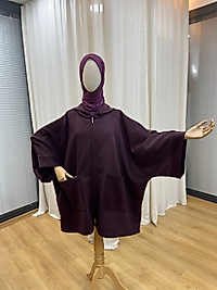 Yün kaşe ceket panço