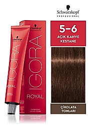 İGORA ROYAL SAÇ BOYASI 60 ML. (5-6 AÇIK KAHVE KESTANE)