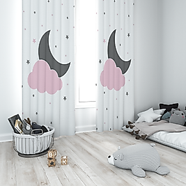 Minibabyrooms  Ay Yıldız Bulut Temalı Fon Perde