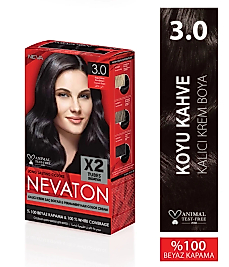 Nevaton 3.0 Koyu Kahve Kalıcı Krem Saç Boyası 2 li