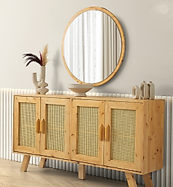 Doğal Ağaç Hasırlı Konsol – Zarafet ve Doğallığın Buluştuğu El İşçiliği Tasarım 🌿