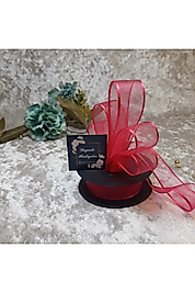 2,5 Cm Şifon Fuşya Kurdale 20 Mt. Teker Kurdele