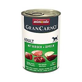 Animonda Gran Carno Domuz Eti, Geyik Etli & Elmalı Yetişkin Köpek Konserve Maması (400 g)