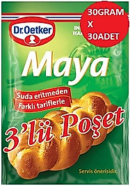 Dr.oetker instant kuru hamur mayası  3lü poşet 30gr  x 30ad