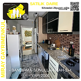 1002-SATILIK DAIRE BALIKESIR-BANDIRMA- SUNULLAH MAHALLESİ -2+1-Net 100 m²-3 090 000TL