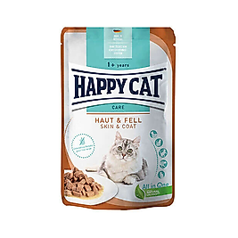 Happy Cat Tavuk Etli Deri ve Tüy Sağlığı Destekleyici Yetişkin Kedi Yaş Maması (85 g)