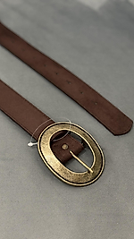 Acı Kahve Eskitme Tokalı Süet Kemer