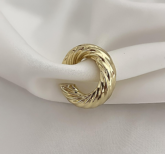 Gold Büyük Boy Dalgalı Ear Cuff