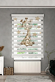 Minibabyrooms  Zürafalar Desenli Zebra Perde