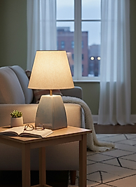 Dekoratif Kare Prizma Gri Abajur AB047