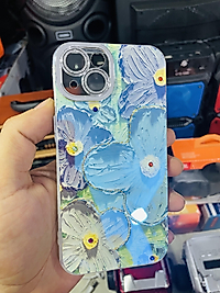 iPhone 15 Çiçek Desenli Taşlı Lens Korumalı Telefon Kılıfı