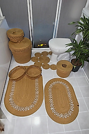 8li Jüt Paspas Ve Kirli Sepeti Modeli (Gold)