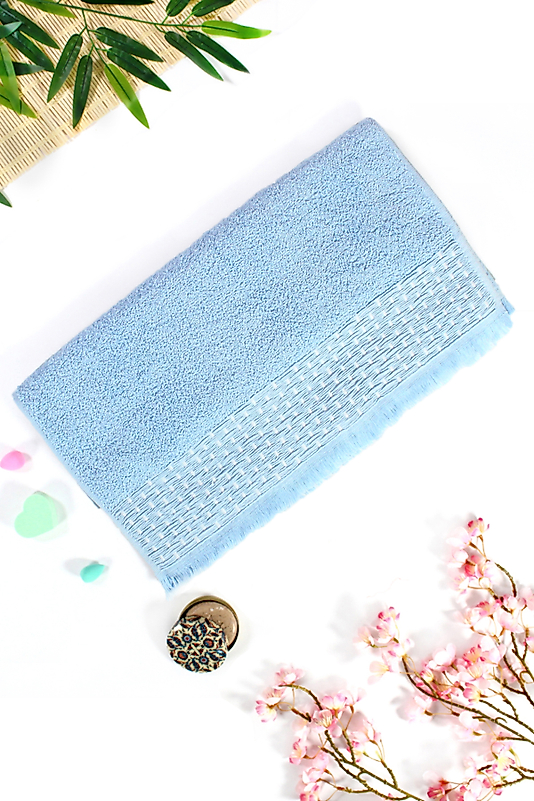 EL-Yüz-Havlusu-EKO-Efsun Saçaklı Hasır-Mavi-enex life