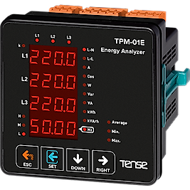 TENSE TPM-01E 4×4 Hane LED Ekranlı Enerji Analizörü