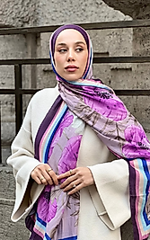 Mürdüm Margarit Desen Bambu Şal