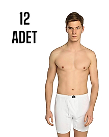 Gümüş Erkek Likra Paçalı Külot Beyaz 12 li Paket