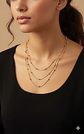 K037  ÜÇLÜ DORİKALI MODEL KOLYE