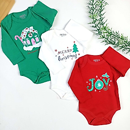 Yılbaşı Temalı Penye Badi  / 3 Parça Set