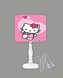 Minibabyrooms Hello Kitty Desenli Ahşap Oyma Ayak Abajur
