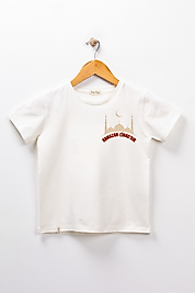 Yetişkin Kısa Kollu Bisiklet Yaka "Ramazan Cihad'dır" Baskılı Tişört Mevsimlik Pamuklu