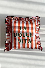 La Dolce Vita Çizgili Fırfırlı Kırlent